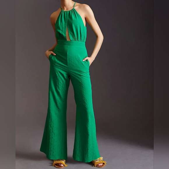 EUC Anthropologie If By Sea Cutout Haltet Jumpsuit - Picture 4 of 15